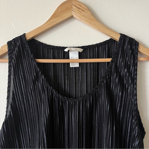 H&M Black Pleated Sheer Midi Dress Size S Witchcore Whimsigoth Dark Fairy Goth - Picture 4 of 8